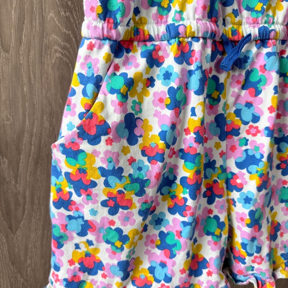 Mini Boden Floral Romper Girls 9-10Y Multicolor One Shoulder Ruffle 100% Cotton - Picture 2 of 6